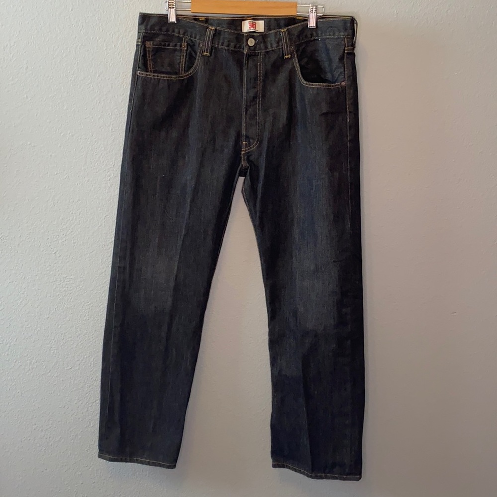 Levi's 501 Button Fly Black Dark Wash 38x30